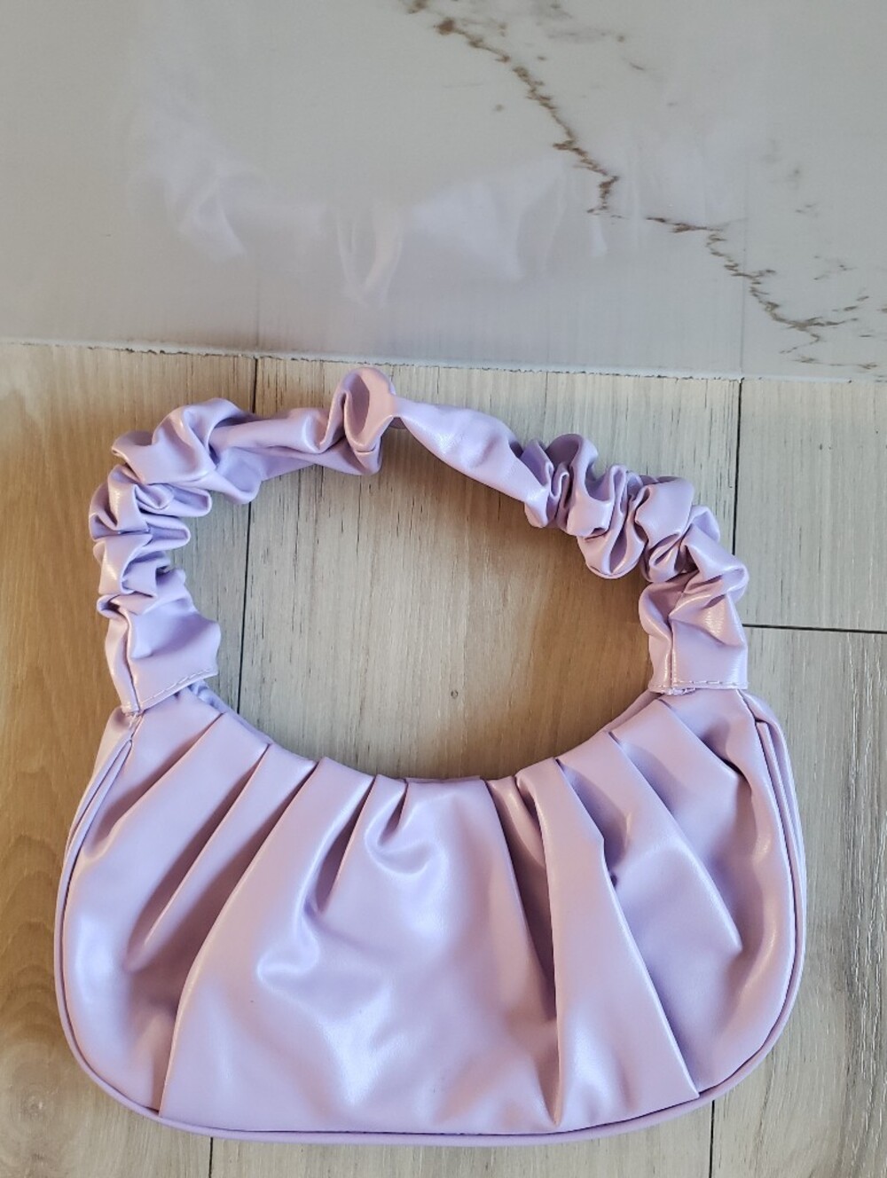 Women’s Ruffle Vegan Leather Hobo‎ Mini Bag